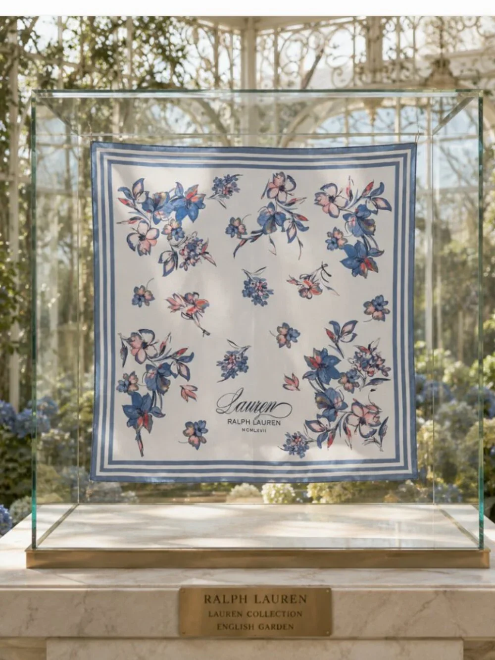 Lauren Ralph Lauren Floral Square Scarf (Cream)